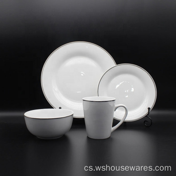 Luxusní nádobí sada Nový kostní porcelán Bílý nádobí